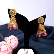 Flower stud peacock Jhumka