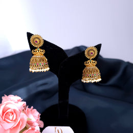 Flower stud peacock Jhumka