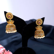 Flower stud peacock Jhumka