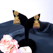 Flower stud peacock Jhumka