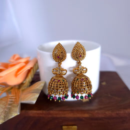 Non idol Peacock Multicolor Jhumka