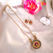 Lakshmi round Pendant chain