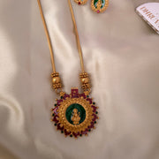 Lakshmi round Pendant chain