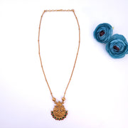 Palakka Lakshmi pendant Chain with Earrings