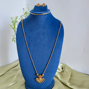Palakka Lakshmi pendant Chain with Earrings