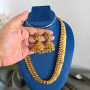 Coin long set / Kaashu Mala with Jhumka