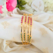 Gold Ruby green Bangles