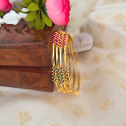 Gold Ruby green Bangles