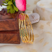 Gold Ruby green Bangles