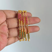 Gold Ruby green Bangles