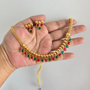 Ruby Green Beads Necklace set