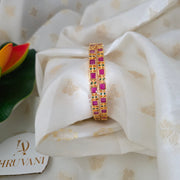 Premium Gold Ruby square bangles