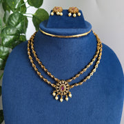 Ad Stone layered necklace