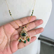 Green Invisible Green Pearl Necklace