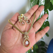 Matte finish AD stone Necklace