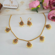 Floral Pearl AD necklace