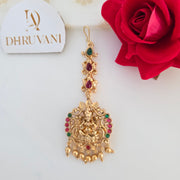 Adishtalakshmi White Gold Maang Tikka