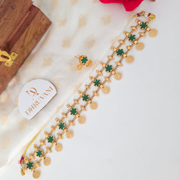 Flower layered coin choker