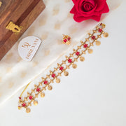 Flower layered coin choker