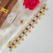 Flower layered coin choker