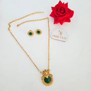 Green Palakka Round Pendant Chain