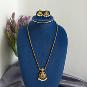 Eva diamond pendant chain with earrings