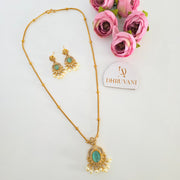 Eva diamond pendant chain with earrings
