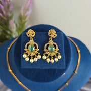 Eva diamond pendant chain with earrings