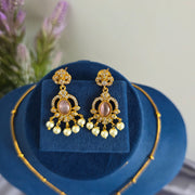 Eva diamond pendant chain with earrings