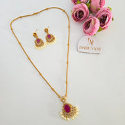 Bella diamond pendant chain with earrings