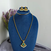 Bella diamond pendant chain with earrings