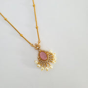 Bella diamond pendant chain with earrings