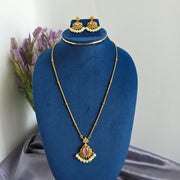 Bella diamond pendant chain with earrings