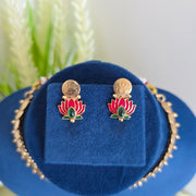 Five Lotus coin necklace