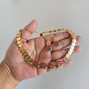 Five Lotus coin necklace