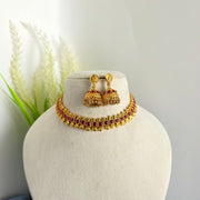 Non idol necklace with Jhumka