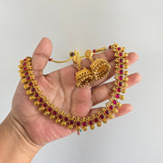 Non idol necklace with Jhumka
