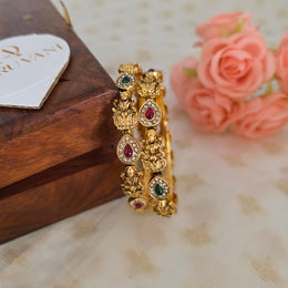 Devi Tear drop Multi color stone Bangle