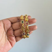 Devi Tear drop Multi color stone Bangle