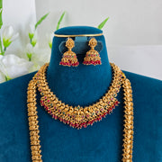 Aadilakshmi bridal combo red