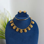 Gold replica Lakshmi Oval Necklace