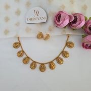 Gold replica Lakshmi Oval Necklace