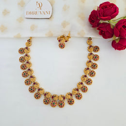 Peacock Flower Non idol necklace