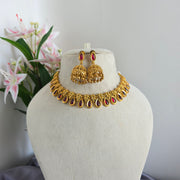 Non idol beads necklace with Jhumka