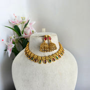 Non idol beads necklace with Jhumka