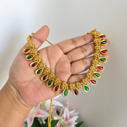 Non idol beads necklace with Jhumka