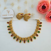 Non idol beads necklace with Jhumka