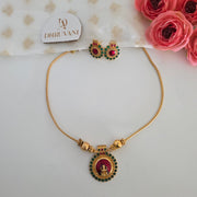 Lakshmi enamel necklace