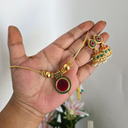 Circle Enamel necklace with Jhumka