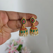 Circle Enamel necklace with Jhumka